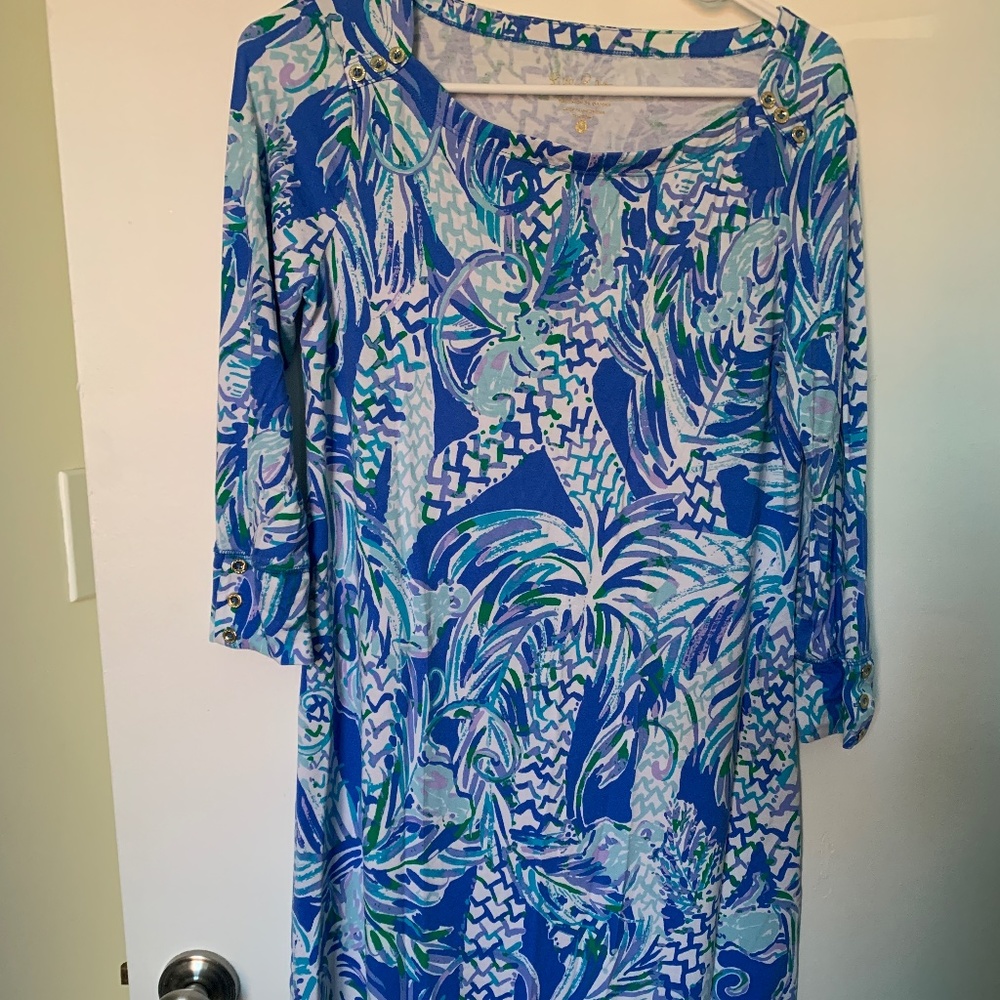 Lilly Pulitzer UPF 50+ Sophie Dress Resort White Canopy Chaos Size Medium